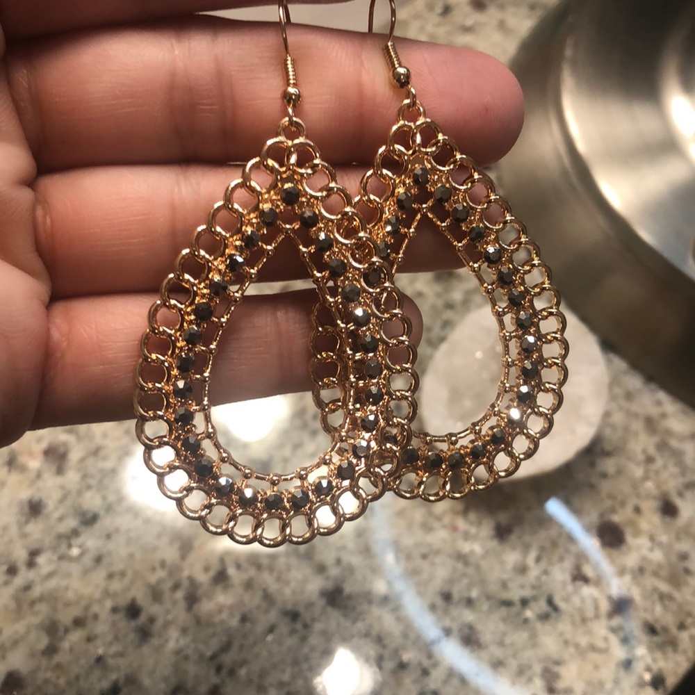 3/ $30 Gold with Gun Metal Rhinestone - Picture 2 of 3